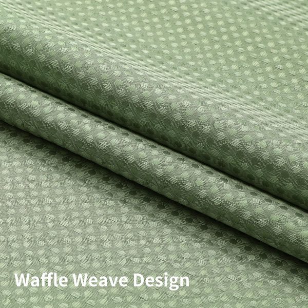 No Hook Shower Curtain with Snap in Fabric Liner, Waffle Weave Heavy Duty Thick Shower Curtains with Mesh Top Window, Hotel Style Waterproof Bathroom Curtain Set, 72'' x 75'', Sage Green - Image 6